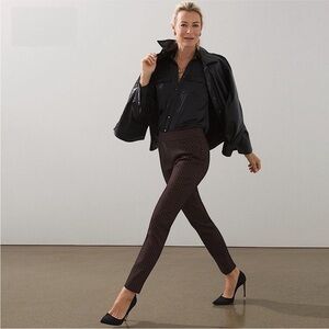 Chico’s So Slimming 360 Brigitte Geo‎ Slim Ankle Pant Classic Wine Size 4 NWT
